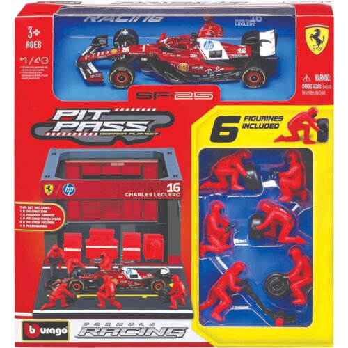 Bburago F1 Ferrari SF-25 Pit Pass &acute;25, WB, #16 Leclerc, 1:43 - 1 k. Cene