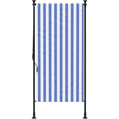  Vanjska roleta plavo-bijela 100 x 270 cm od tkanine i čelika Slike