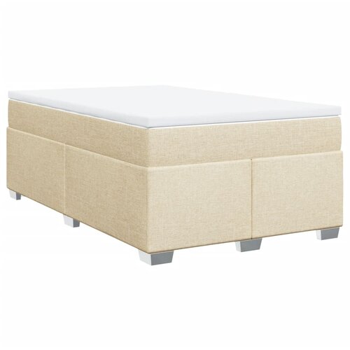 vidaXL Box spring postelja z vzmetnico krem 120x190 cm blago, (21305916) Cene