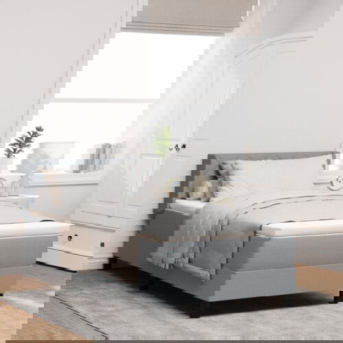  Kutija opruge ležaj s madracem Svjetlosiva 100x200 cm Tkanina Cijene