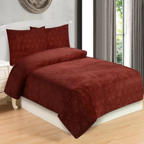 My House Bordo posteljina za krevet za jednu osobu od mikropliša 140x200 cm –