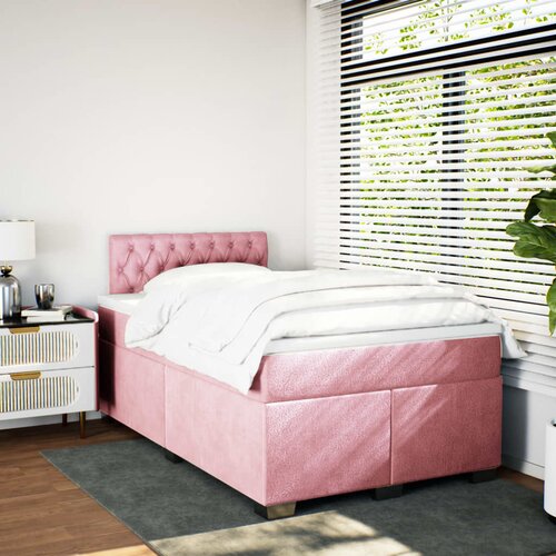 Box spring krevet s madracem ružičasti 120 x 200 cm bar&amp;scaron;unasti Slike