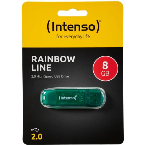 Intenso (Intenso) USB Flash drive 8GB Hi-Speed USB 2.0, Rainbow Line, ZELENI - USB2.0-8GB/Rainbow Slike