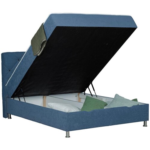 Modern Living Postelja Z Vzmetnico Black Diamant, Modra, 180x200 Slike