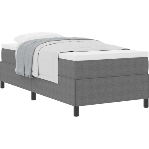 vidaXL Okvir kreveta Svjetlosiva Inženjersko drvo, Metal 90 x 200 cm Cijene