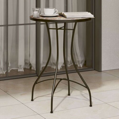 Bistro mizica z mozaikom terakota in bela Ø50x70 cm keramika Cene