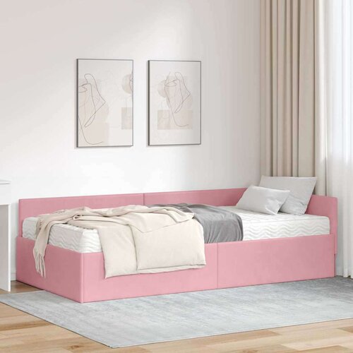  Kotni okvir postelje z matrico Drugo 2 pcs Siva Žamet, (5000123334) Cene