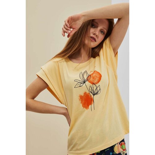Moodo WOMEN&amp;#039;S T-SHIRT L-TS-4077 VANILLA Slike