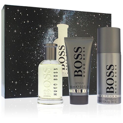Hugo Boss Boss Bottled poklon set (toaletna voda 100 ml + gel za tu&amp;scaron;iranje 100 ml + dezodorans 150 ml) Slike