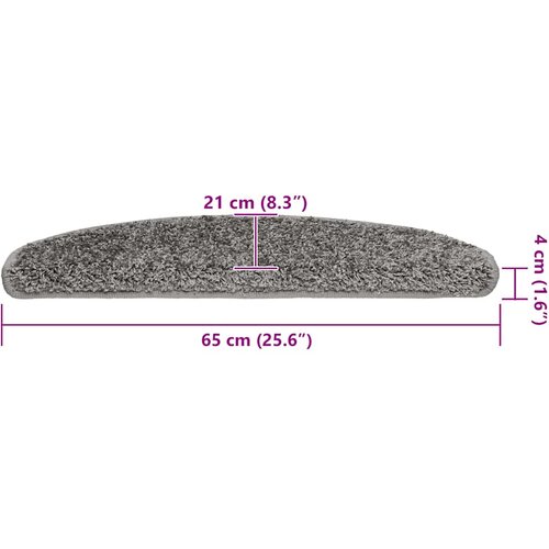  Prostirke za stepenice 30 kom 65x21x4 cm sive poluokrugle velike Slike