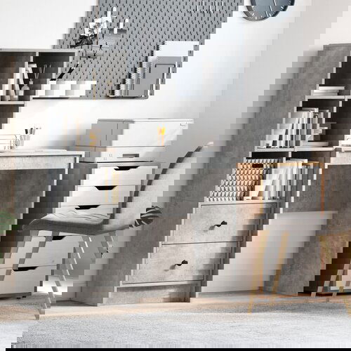 VidaXL Pisaći stol Beton siva Iverica 60 x 40 x 76 cm Pisaći stol Slike