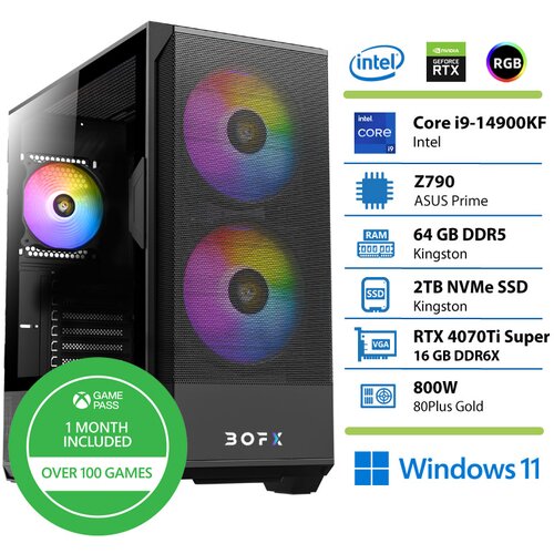BOFX pc hydra 3 I9-14900K 2TB RTX4070TIS W11+XBOXGP, (21730335) Cene