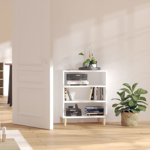 VidaXL Komoda bela 57x35x70 cm iverna plo&amp;scaron;ča Slike