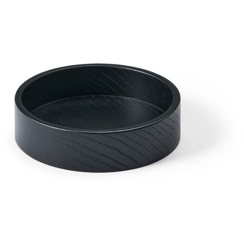 LIND DNA Črna dekorativna lesena škatla za shranjevanje ø 11x3 cm Circle S – Cene