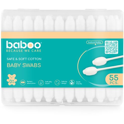 Baboo Baby Swabs &amp;scaron;tapići za u&amp;scaron;i za djecu od rođenja 55 kom Slike