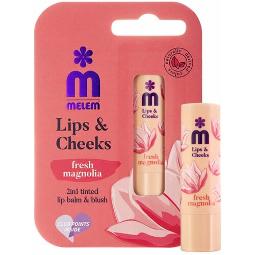 Melem lips&cheeks fresh magnolia balzam za usne 4,5g Slike