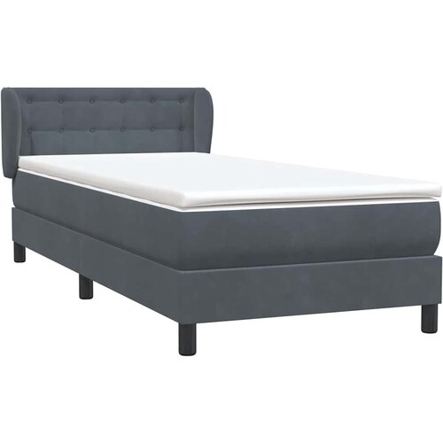 Box spring krevet s madracem tamnosivi 80 x 220 cm bar&amp;scaron;unasti Slike