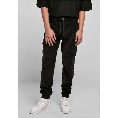 Urban Classics Plus Size Corduroy Cargo Jogging Pants Black