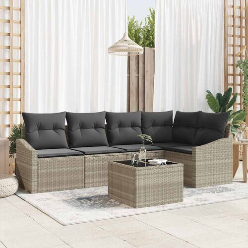  Sjedeća garnitura za vrt 6 kom. Svijetlo siva poliratan Svjetlosiva 233,5 x 123,5 x 85 cm Cene