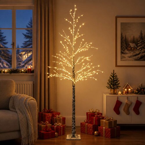  Snježno LED božićno drvce Smeđa 22 x 22 x 150 cm Plastika Slike