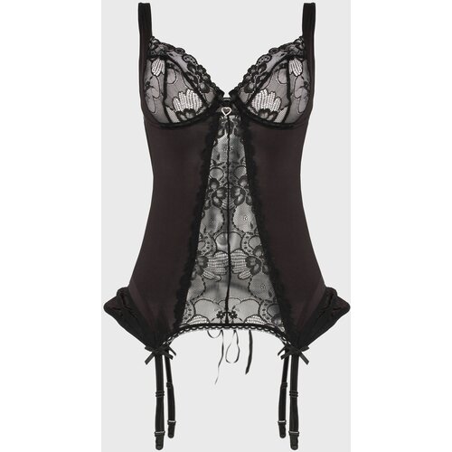Obsessive heartina corset & thong black l/xl Cene