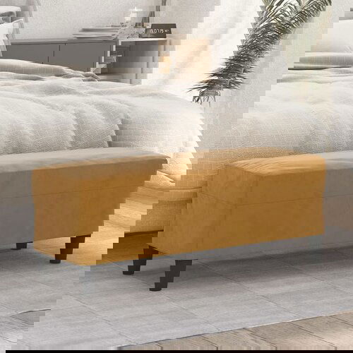vidaXL Klupa smeđa 100x35x41 cm baršunasta Cijene