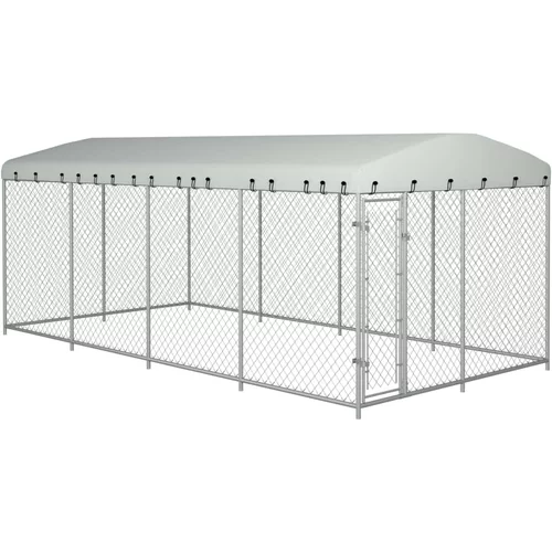 vidaXL Vanjski kavez za pse s krovom 8 x 4 x 2,3 m