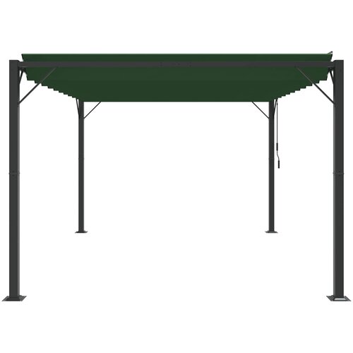 Gazebo s krovom s roletnom Zelena 3 x 4 x 2,14 m Slike