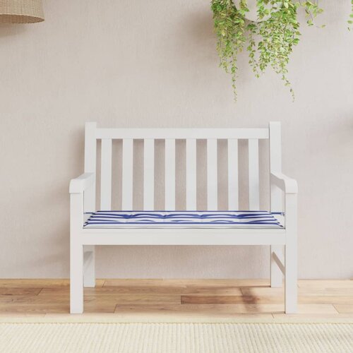 VidaXL Blazina za vrtno klop modro bele črte 100x50x3 cm oxford Slike