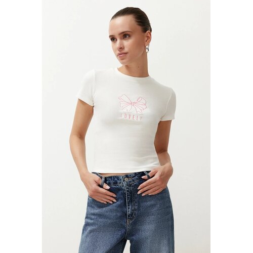 TRENDYOLMILLA Ženska majica TWOSS24TS00231, Bela Cene