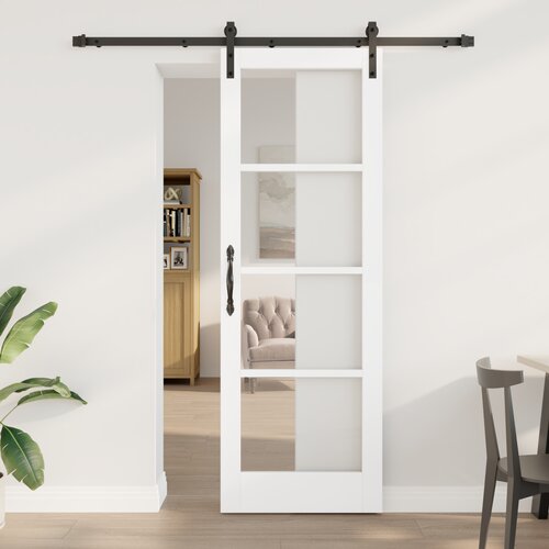 VidaXL drsna vrata s setom dodatkov &amp;#039;ORKDAL&amp;#039;bela trda les in steklo, notranja vrata s steklom &amp;#039;ORKDAL&amp;#039;bela 73.5x211x4 cm Slike