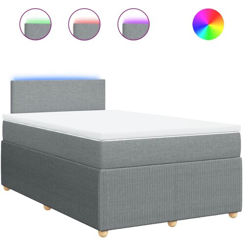 vidaXL Box spring postelja z vzmetnico svetlo siva 120x200 cm blago, (21292035) Cene