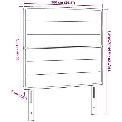  Naslon za glavu s linijama dizajna tamnosmeđi 100 cm tkanina Slike