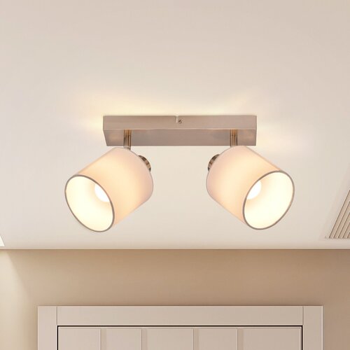 Nettlife 2 moderna stropna reflektorja E14 srebrna MAX.25W kuhinjska svetilka s tkaninskim zaslonom za dnevno sobo, brez žarnice, (22116657) Cene