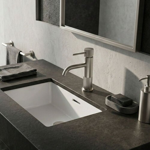 REA Bath Kopalni&amp;scaron;ki me&amp;scaron;alnik Lungo Stripe Brush Nickel Low Slike