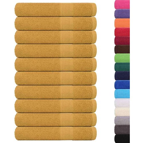 VidaXL Ručnici 10 kom zlatni 100 x 200 cm 360 gsm od 100 % pamuka Slike