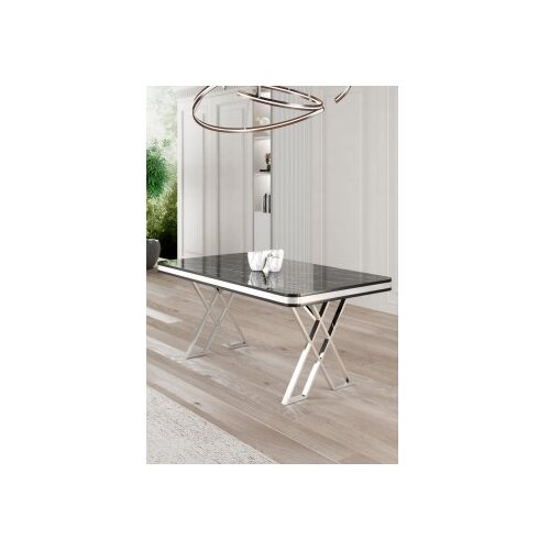 Hanah home Trpezarijski sto Vals Black Marble Chrome Cene
