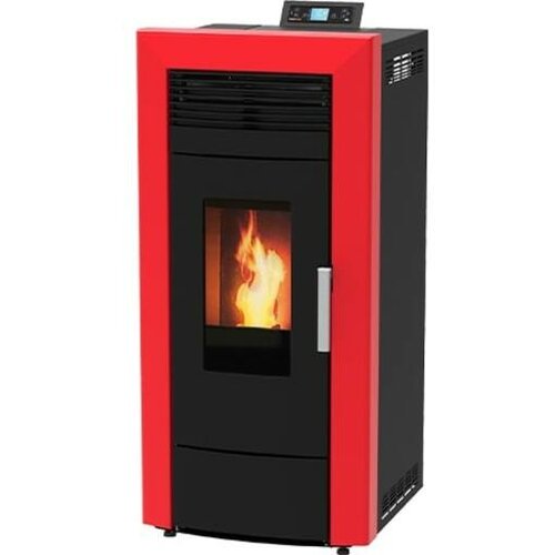 Alfa Plam peć na pelet za etažno grejanje Commo ECO RAL 9005 ss MAT - crvena Slike