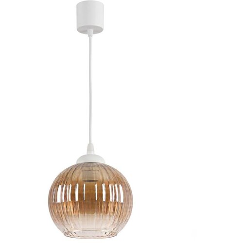 Brilagi LED luster na sajli R GLASS 1xE27/60W/230V prečnik 18 cm bela/zadimljeno braon Slike