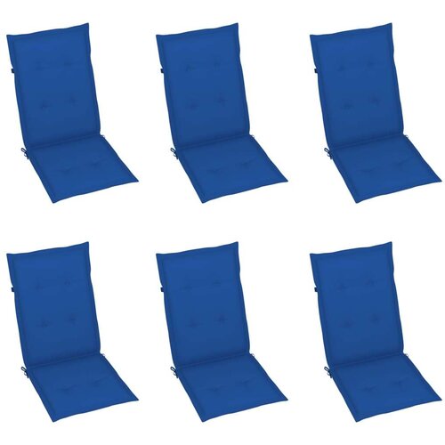  Jastuci za vrtne stolice 6 kom plavi 120 x 50 x 3 cm od tkanine Slike