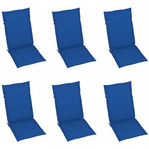 Jastuci za vrtne stolice 6 kom plavi 120 x 50 x 3 cm od tkanine