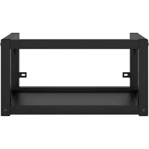 VidaXL stenski kopalni&amp;scaron;ki regal črn 40x38x31 cm železo Slike
