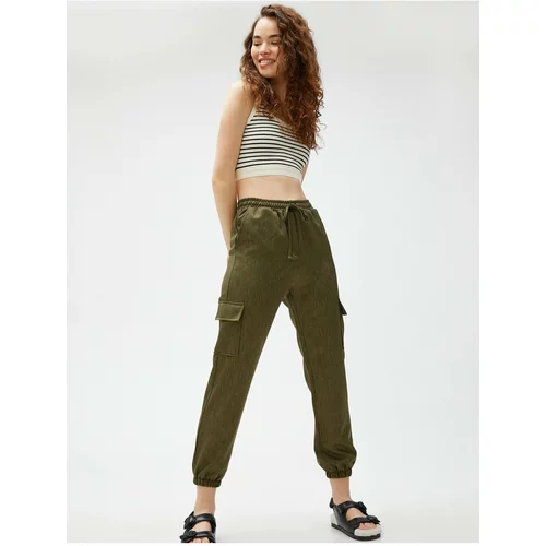 Koton Cargo Trousers with Tied Waist, Pocket Detail and Elastic Legs