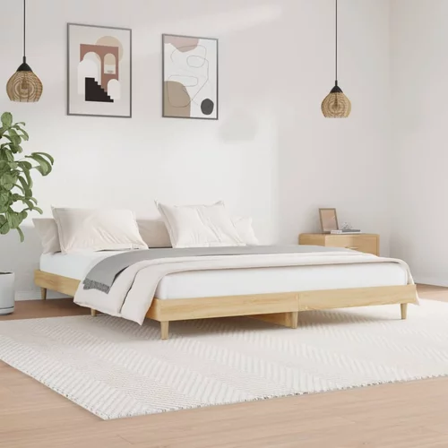vidaXL Okvir za krevet boja hrasta 150x200 cm konstruirano drvo