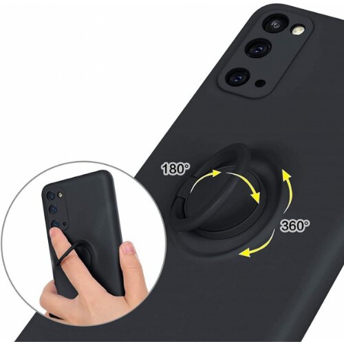 Onasi Silikonski ovitek Liquid Ring za Samsung Galaxy A04s / Samsung Galaxy A13 5G A136 - črn Slike