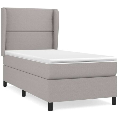 VidaXL Box spring krevet s madracem svjetlosivi 90x190 cm od tkanine Slike