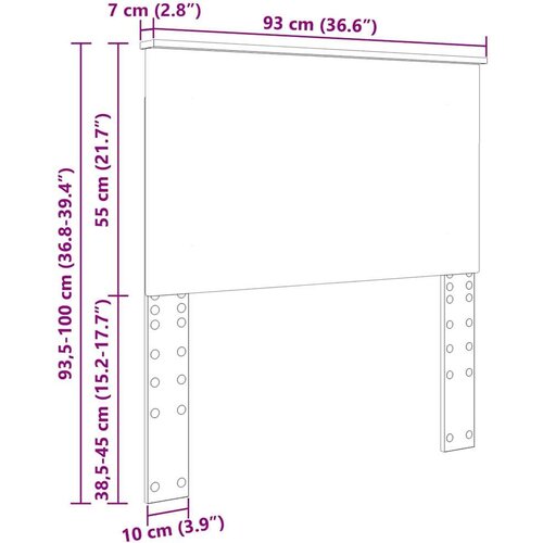  Uzglavlje s uzglavljem Smeđi hrast 90 cm Konstruirano drvo Slike