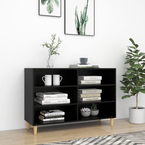 VidaXL Komoda črna 103,5x35x70 cm iverna plo&amp;scaron;ča Slike