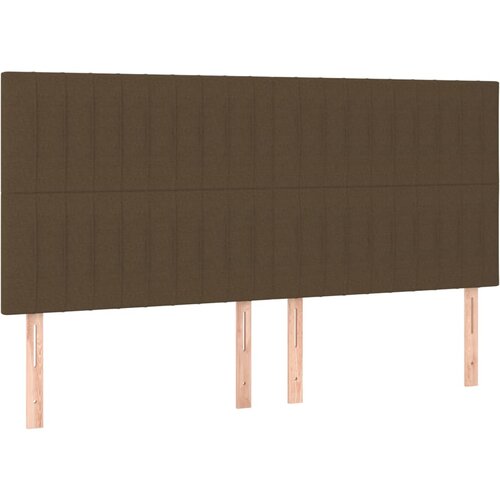 Maison Chic Posteljno vzglavje - Vzglavna omarica 4 kosa temno rjav 90x5x78/88 cm blago, (22077341) Slike