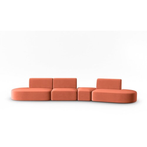 Milo Casa Rožnata žametna sedežna garnitura desni kot 428 cm Paolo &amp;ndash; Slike